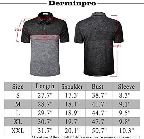 Tricouri de polo de golf pentru bărbați Derminpro pentru bărbați Tricouri cu performanță uscată rapidă/lungă cu mânecă lungă