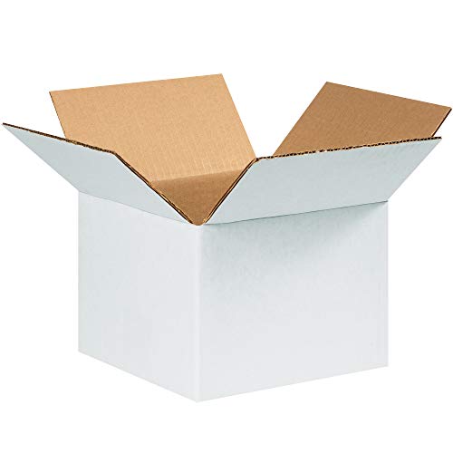 Cutie SUA 8 L x W 8 x 6 h carton ondulat alb cutii medii mobile, albe, pentru ambalare și Mutare