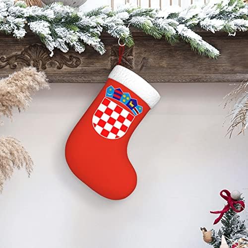 Emblema națională decupată a Croației de Crăciun Stocking Xmas Decoration Classic de 18 inci șemineu Sock Hanging