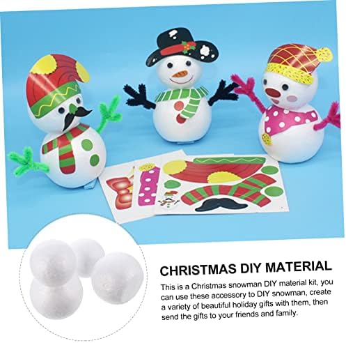Nolitoy 10 buc Snowman Casa Ornament kituri Crăciun spuma Sahpes Snowman DIY copil sferice Model alb spuma