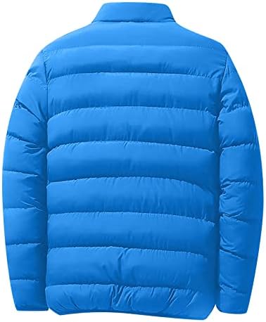 Jachete puffer liueong pentru bărbați cald de iarnă, plus dimensiune, haina de țesătură cu fermoar cu fermoar, în josul timpului