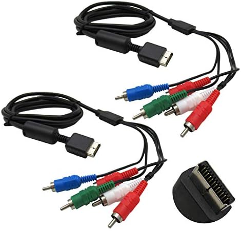 JRSMART 2 PC-uri de înaltă rezoluție HDTV Component RCA AV Audio Video cablu pentru PS3 & amp; PS2 Playstation