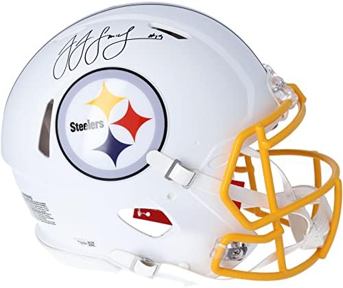 JuJu Smith-Schuster Pittsburgh Steelers autografat Riddell alb plat viteză alternativă revoluție cască autentică-căști NFL