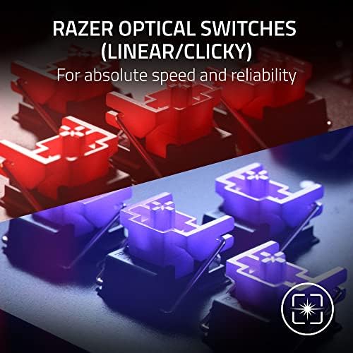 Razer Huntsman V2 TKL Tenkeyless Gaming Tastatură: comutatoare optice liniare mai rapide GEN2 W/Sonor amortizoare și rată de