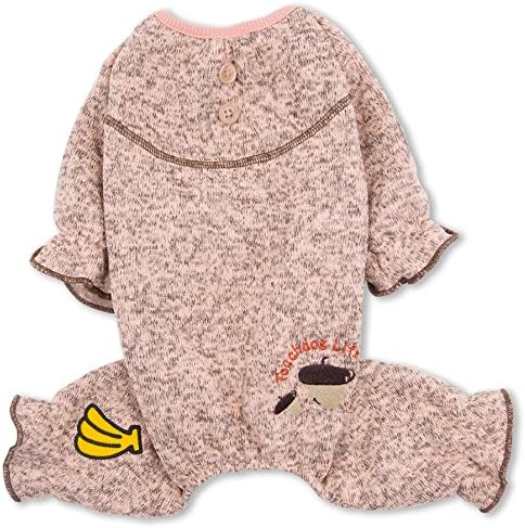 TOUCHDOG 'Bark-ZZ' designer de modă bumbac moale corpolent câine de companie Thermals salopetă Pijamale, mici, roz