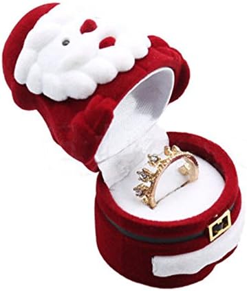 Mallofusa Lovely Santa bijuterii cutia cadou cu cutie ineluri Colier Pandantiv afișaj de depozitare