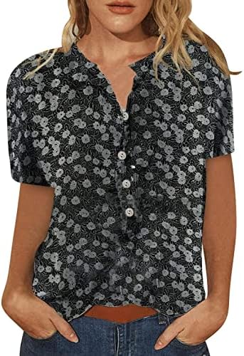 Teen T tricou Topuri pentru femei maneca scurta vara Moda Casual Trendy imprimate tricou butonul Decolteu Tricouri