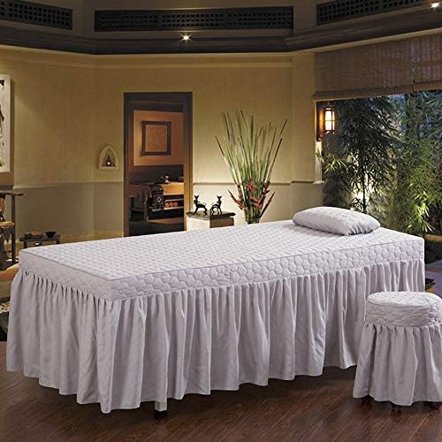 Fișă de masă matlasată Masaj matlasat copertă pat de frumusețe cu găuri Fizioterapie Pat capac 1 bucată de masaj lenjerie-gri-gri