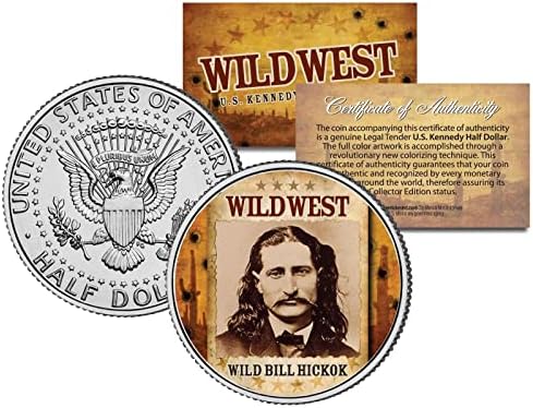 Wild Bill Hickok Wild West Series JFK Kennedy monedă americană de jumătate de dolar cu certificat și capsulă