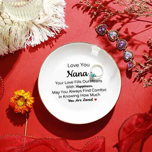 Buddding Cabin Ceramic Ring pentru cadouri Nana -„Te iubesc Nana Dragostea ta ne umple inimile cu fericire. Cât de mult ești