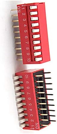Aexit 5 buc DIP switch-uri 2 rând 20P 10 poziții 2.54 mm Pitch aur ton pian DIP SPDT DIP switch-uri comutator roșu