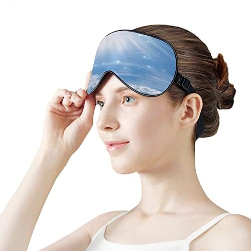 Blue Starry Sky Mask Blindfold Sleeping Night Shade Cover Ochi Curelă reglabilă cu grafic amuzant pentru femei bărbați o singură