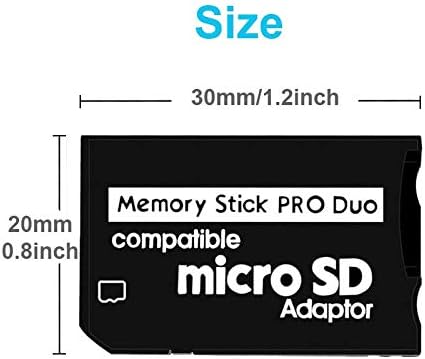 Adaptor Amgur Memory Stick PRO Duo, card microSDHC TF card microSD la Memory Stick MS Pro Duo pentru Sony PSP, Playstation