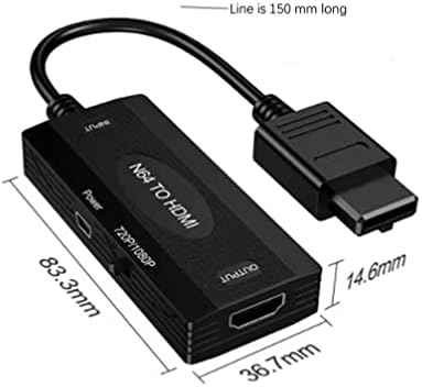 adaptor convertor SARTYEE N64 la HDMI, Cablu HDMI pentru video și Audio N64 1080P în Hdmi Digital complet, acceptă conversia
