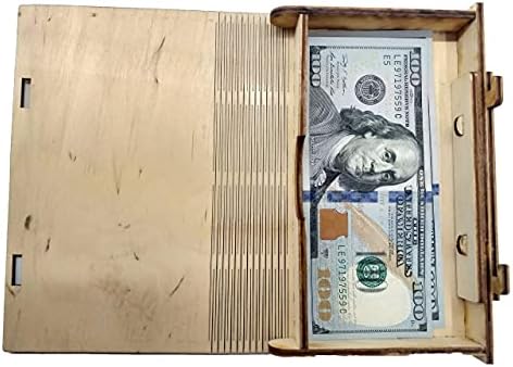 Cutie de numerar din lemn cu semn de blocare Dolar-cutie de depozitare a bancnotelor în dolari-cutie de bijuterii pentru bancnote