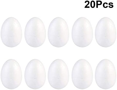 Sewacc ornamente mari exterioare în aer liber ou de spumă albă 20 pcs 7 cm Paște pictură ouă DIY Craft Ouă Decor de Paște pentru