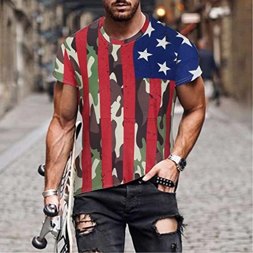 Tricou pentru Ziua Independenței pentru bărbați Tricouri casual 3d American Vintage Flag Tricouri Vintage pentru bărbați grafică
