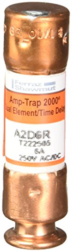 Mersen A2D-R AMP-Trap 2000 Timp-întârziere/clasă RK1 Fuse cu indicator de siguranță vizual deschis, 250VAC/DC, 200KA AC/100KA