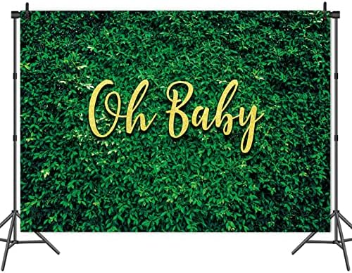 Oh Baby fundal pentru Baby Shower eveniment 7x5ft frunze verzi fotografie Backgrond nou-născut anunță sarcina Petrecere Banner