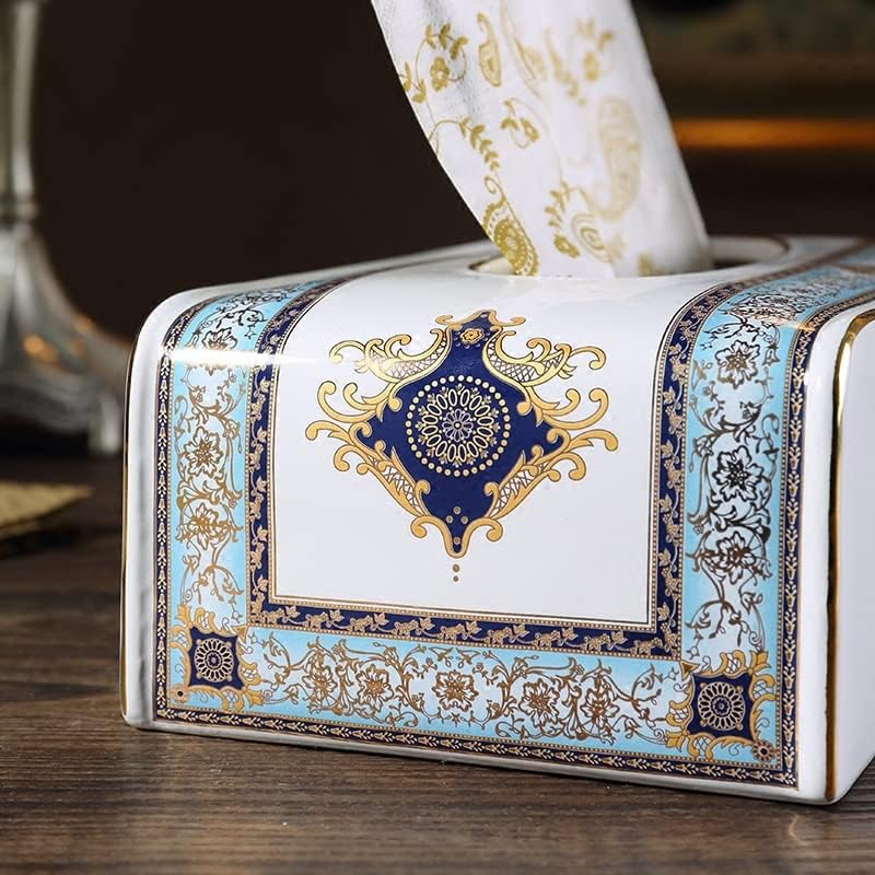 Gretd Ceramic Tissue Box Acasă Accesorii Living Ornamente Desenarea casei de hârtie Decorațiuni de masă de cafea (culoare: