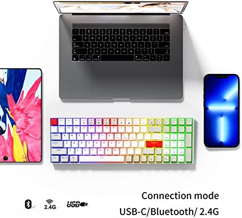 Newmen GM1000 96% Tastatură mecanică pentru jocuri, cu fir / Bluetooth / 2.4 G hot swappable Anti-Ghosting 100 taste tastatură