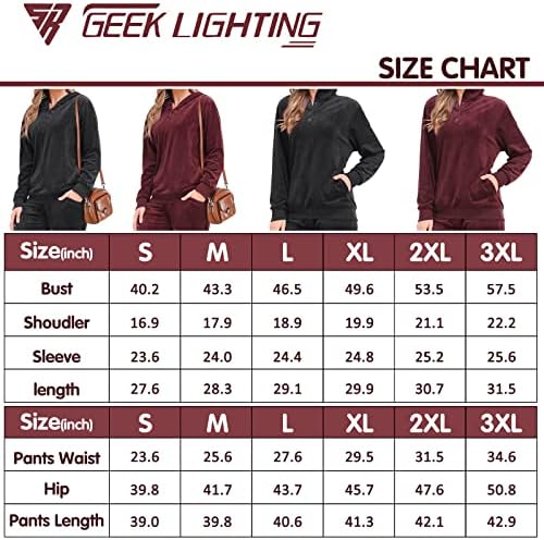 Geek Lighting Velor Track Costume pentru femei setează transpirații