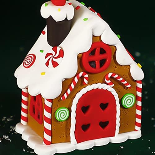 Casă de turtă de Crăciun 1pcs Case de Crăciun sat Crăciun Luminous Mini House Hanging Ginger Casă de Crăciun petrecere de Crăciun