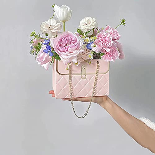 Nateman 6pcs cu cutie de flori cutii de flori buchet de depozitare pungă de florărie cu mâner cu mâner Buchet pung de ambalare