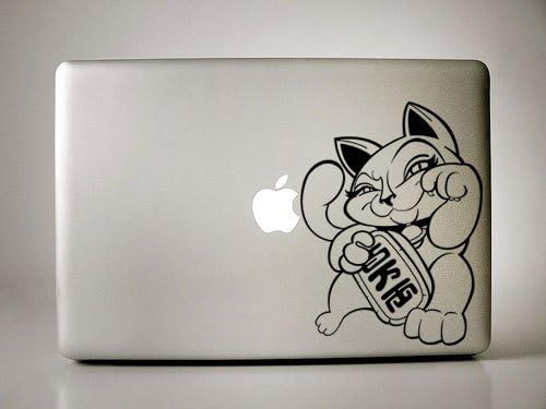 Noroc Kitty Japanese Luck Charm Maneki -Neko - Decal negru pentru 13 laptop