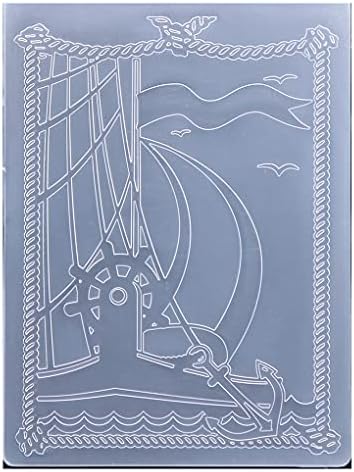 Kwellam Ocean Sail Boat Cadru Pescărie Plastic Folderele de embosare pentru fabricarea cărților și alte meșteșuguri de hârtie