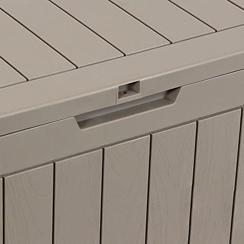 Sunnydaze Outdoor Punct Small Box cu depozitare - design din lemn faux - container de 32 de galoni cu capac blocabil și mânere