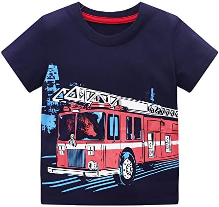 Warmbaby Fire Truck Tricouri Toddler Boys copii tricou cu maneci scurte pentru vara