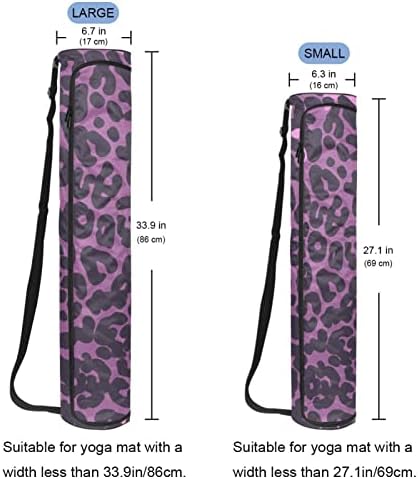 RATGDN Yoga Mat Bag, Purple Leopard Print Exercitarea Yoga Mat Carrier Full-Zip Yoga Mat Carry Bag cu curea reglabilă pentru