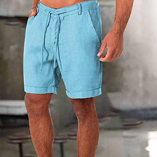 Pantaloni scurți pentru bărbați Wenkomg1, Trunchiuri ușoare de plajă de bază pentru lenjerie de bumbac, pantaloni scurți respirabili