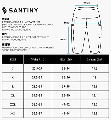 Pantaloni scurți de înot cu talie înaltă Santiny pentru femei cu buzunare UPF50+ Pantaloni scurți de înot pentru femei cu femei