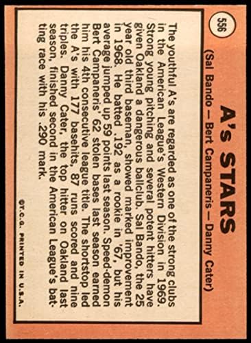 1969 Topps 556 A's Stars Sal Bando/Bert Campaneris/Danny Cater Oakland Athletics Ex/Mt Athletics