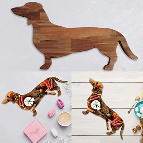 Farfurie pentru câini de câini Ylomay Dachshund, farfurie drăguță pentru cârnați, tavă decorativă din lemn, petrecere de familie