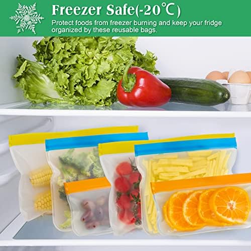 26 pachete pungi reutilizabile pentru depozitarea alimentelor, pungi frigorifice reutilizabile fără BPA, pungi de 5 galoane+5