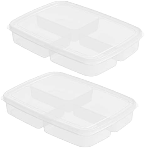 Container de legume DOITOOL frigider cutie de depozitare a alimentelor divizată: 2 buc Bacon Keeper Cold Meat deli Saver brânză recipient de depozitare a alimentelor cu capac pentru Frigider Suport pentru biscuiți cu profil redus