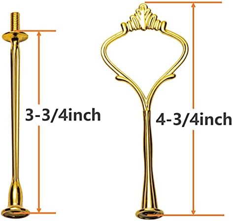 Set Exxacttorch de 5 coroane 3 niveluri afișaj auriu interschimbabil 2 sau 3 niveluri Accesorii pentru plăci suport Hardware DIY Auriu 3 niveluri Suport pentru tort mâner pentru tort fructe desert Decor masă tavă de servire