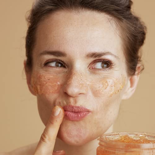 Colecția 103, Scrub facial Vegan afine afine, exfoliere blândă, fără cruzime, ajută la calmarea și hrănirea pielii sensibile
