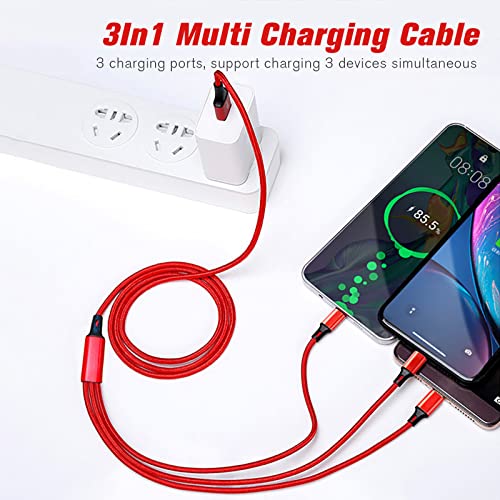 Cablu de încărcare multiplă Mexovnz 3pack Cablu multi-încărcător Nylon împletit multiplu cablu USB Universal 3 în 1 Adaptor