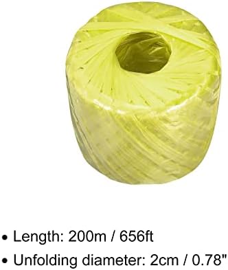 Rebower Polyester Nylon funie [pentru ambalaj de gospodărie DIY] -200m / 656ft / 1Roll plastic, galben