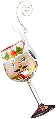 Enesco Designs de Lolita Nuts despre sărbători Ornament de atârnare a paharului de vin în miniatură, 4,13 inch, multicolor