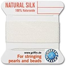 Griffin fir de mătase naturală pentru înșirare perle si margele marimea # 6 Alb