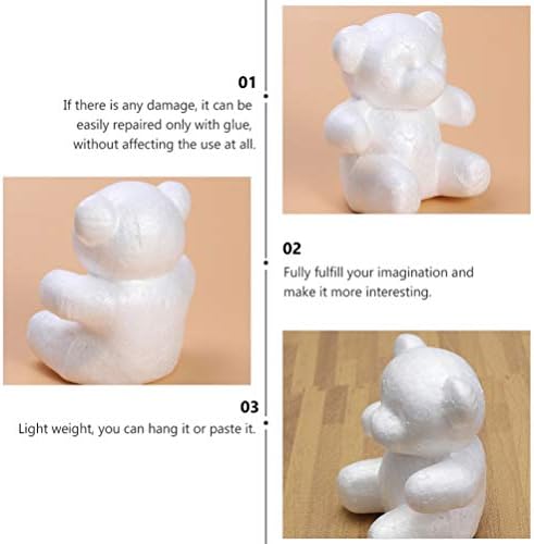 BestOyard 4pcs 15cm 20cm Foam Bear Polystiren Modelarea Ursului Forme mucegai Craft DIY pentru amenajarea florii Cadou Nuntă