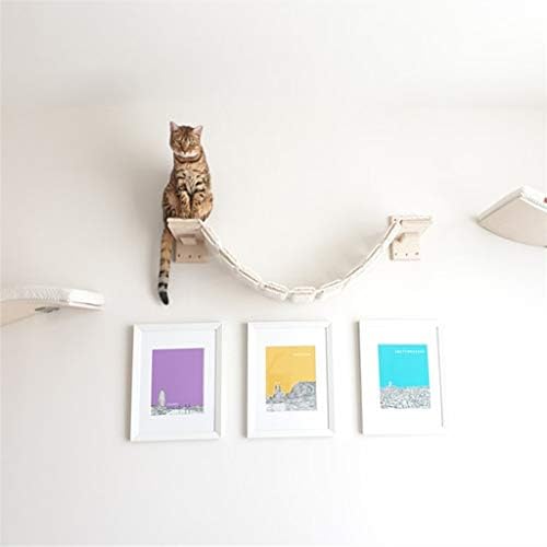 Xlaiq Pet pisici Multi-strat bord agățat de perete pisici perete cadru cânepă frânghie din lemn masiv pisici pod suspendat