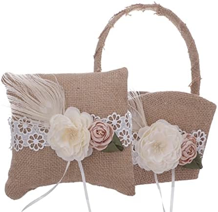Coșuri de flori de nuntă cu mâner coș de nuntă zână geantă cadou bomboane pânză de pânză coș de iută consumabile de nuntă pentru