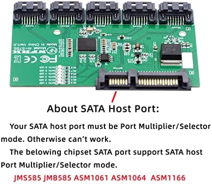 Adaptor de porturi Chenyang SATA 3.0 Splitter Ports, SATA 1 - 5 SATA 3.0 Convertor Hub Adapter PM Selector de porturi multiplicatoare