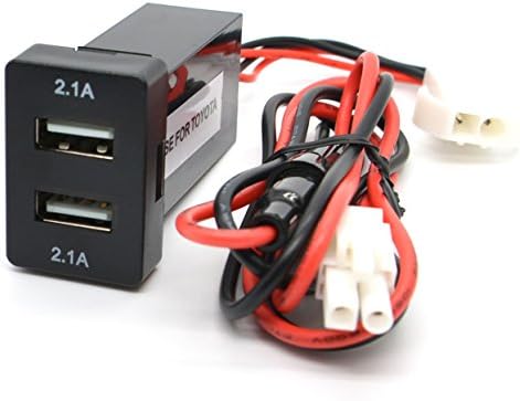 Cllena 2.1/2.1a încărcător USB Dual Power Socket Blue Light pentru Toyota cu Fuse 2,3ft Cablare